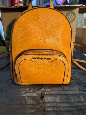 Coach Leather Mini Backpack in Mustard